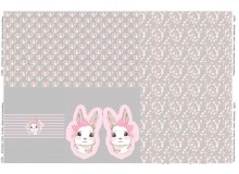 Jersey - Panel Hase Kaninchen grau rosa